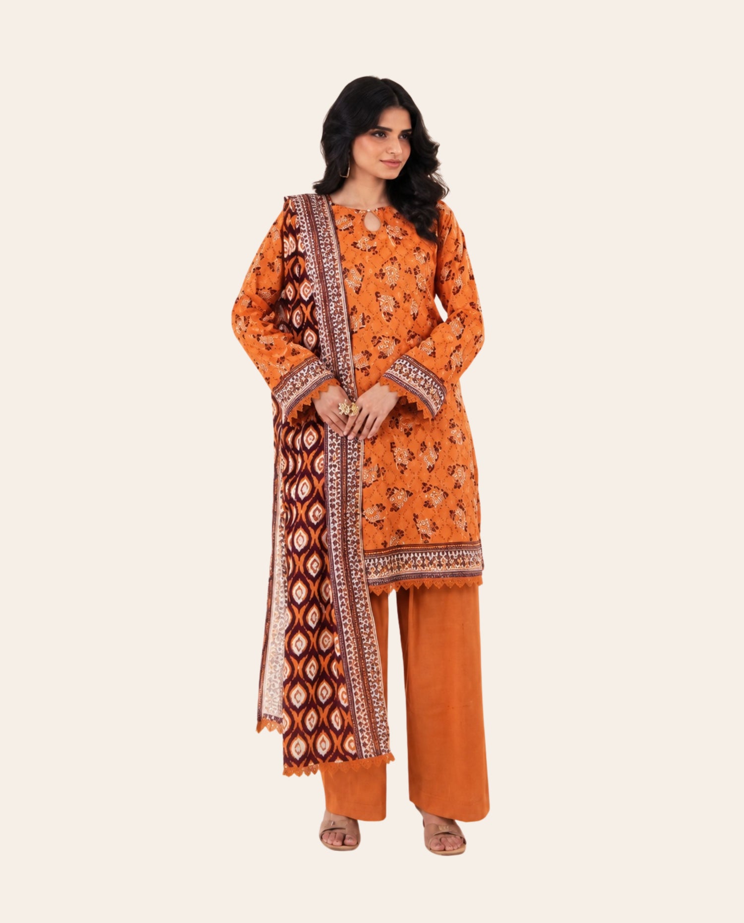 Zesh 3 Piece Unstitched Printed Lawn Suit – Premium Women's Summer Collection