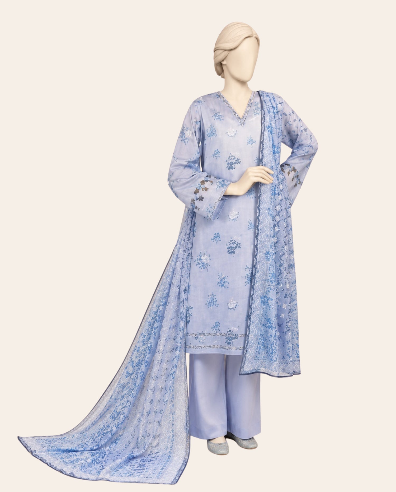 MTJ (Maulana Tariq Jamil) 3 Piece Unstitched Printed Lawn Suit – Premium Summer Collection
