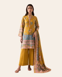 Sapphire 3 Piece Unstitched Printed Lawn Suit – Premium Women's Summer Collection