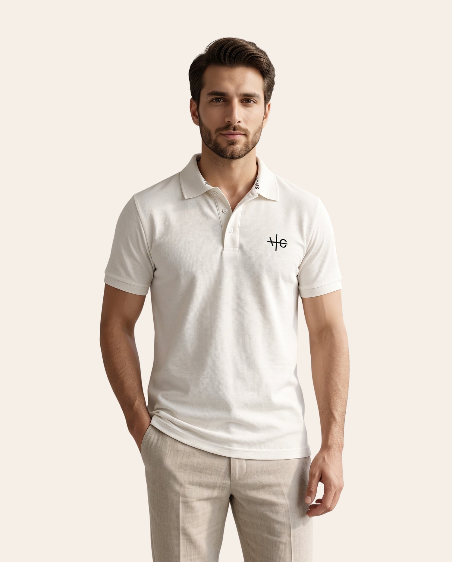 White Men's Polo Shirt – Classic Cotton Collared Short Sleeve Polo Tee