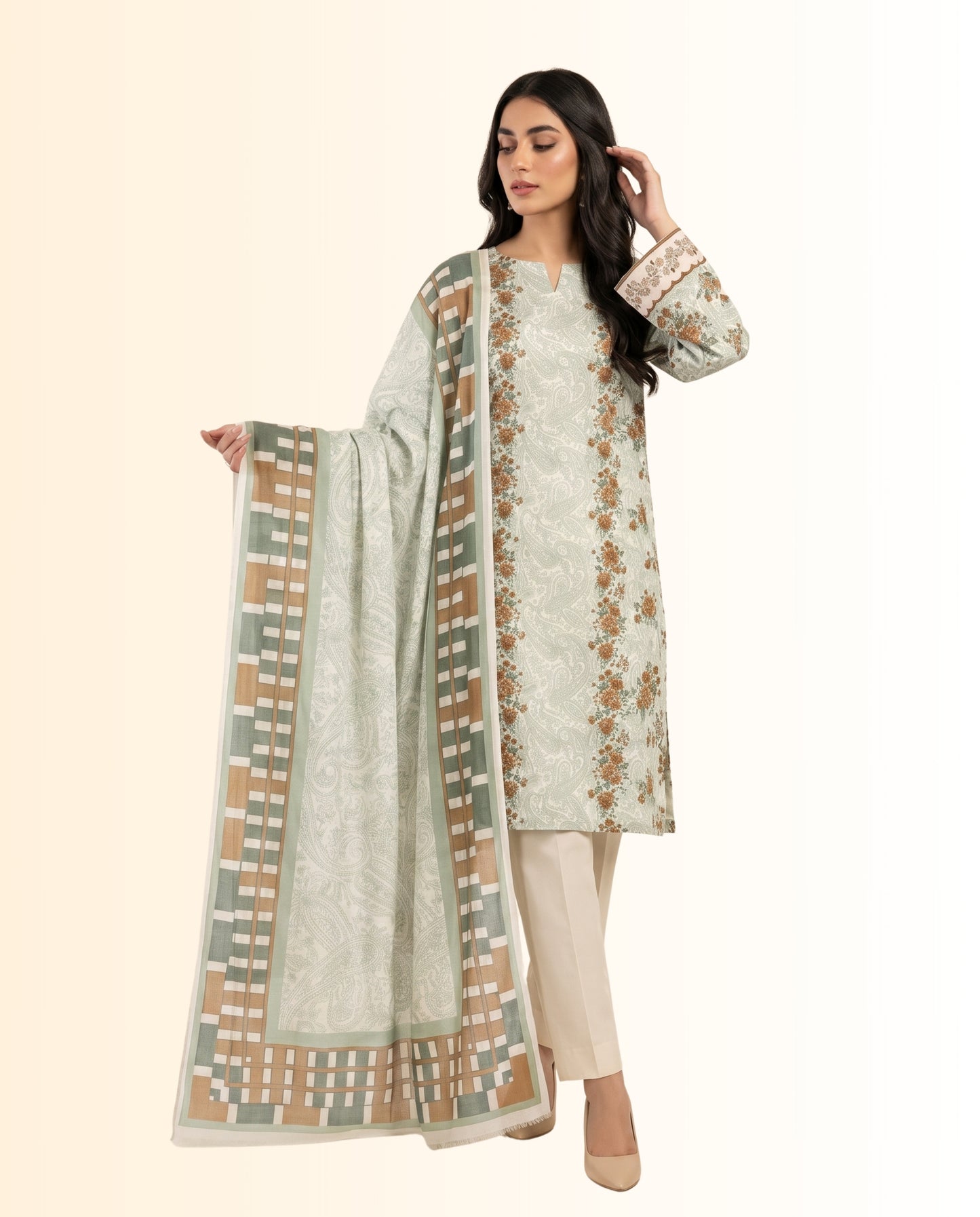 Sapphire Unstitched Printed Lawn Shirt & Dupatta – Summer Collection