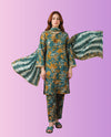 Regalia Pret women's 3-piece stitched printed suit featuring a printed shirt, matching trousers, and coordinated dupatta for casual and everyday wear.