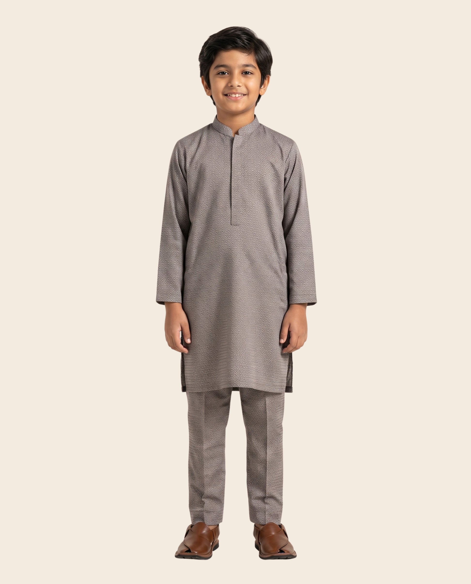Firdous Premium Wash & Wear boys stitched shalwar kameez featuring a classic Pakistani design with matching kameez and shalwar for Eid, weddings, and everyday wear.
