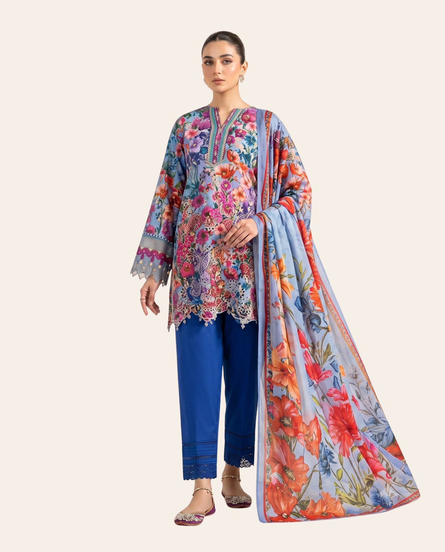 Maria B. 3 Piece Unstitched Printed Lawn Suit – Premium Prints