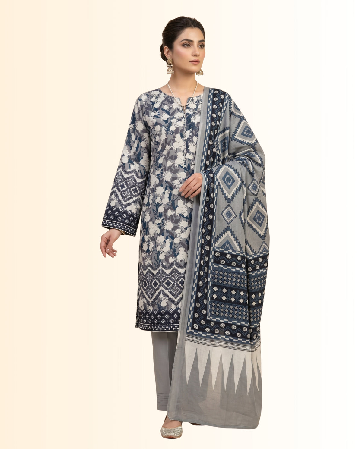 Sapphire Unstitched Printed Lawn Shirt & Dupatta – Summer Collection
