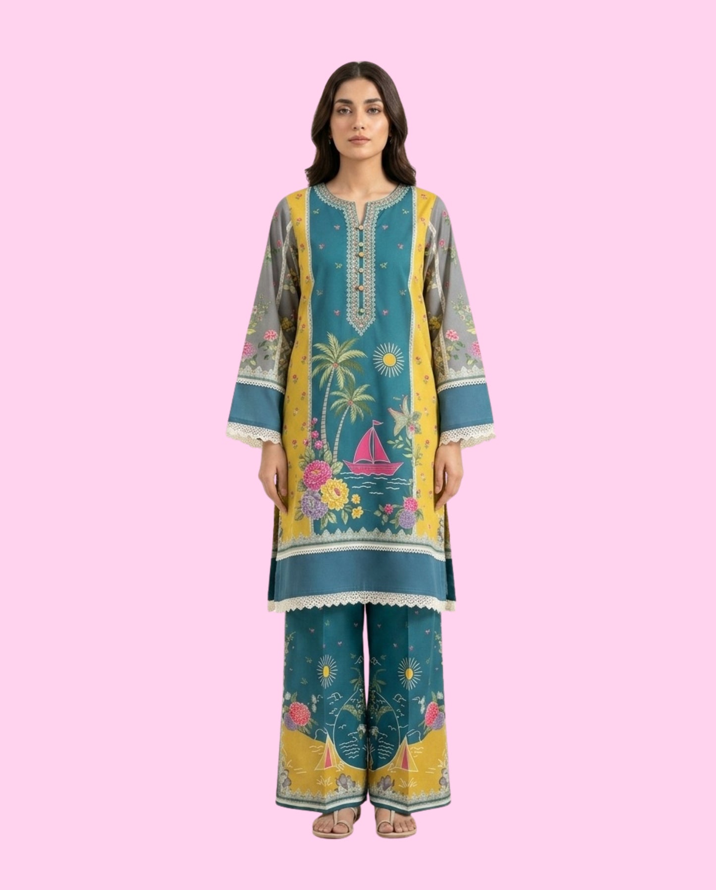 REGALIA 2 Piece Stitched Printed Co-Ord Set – Casual Outfit