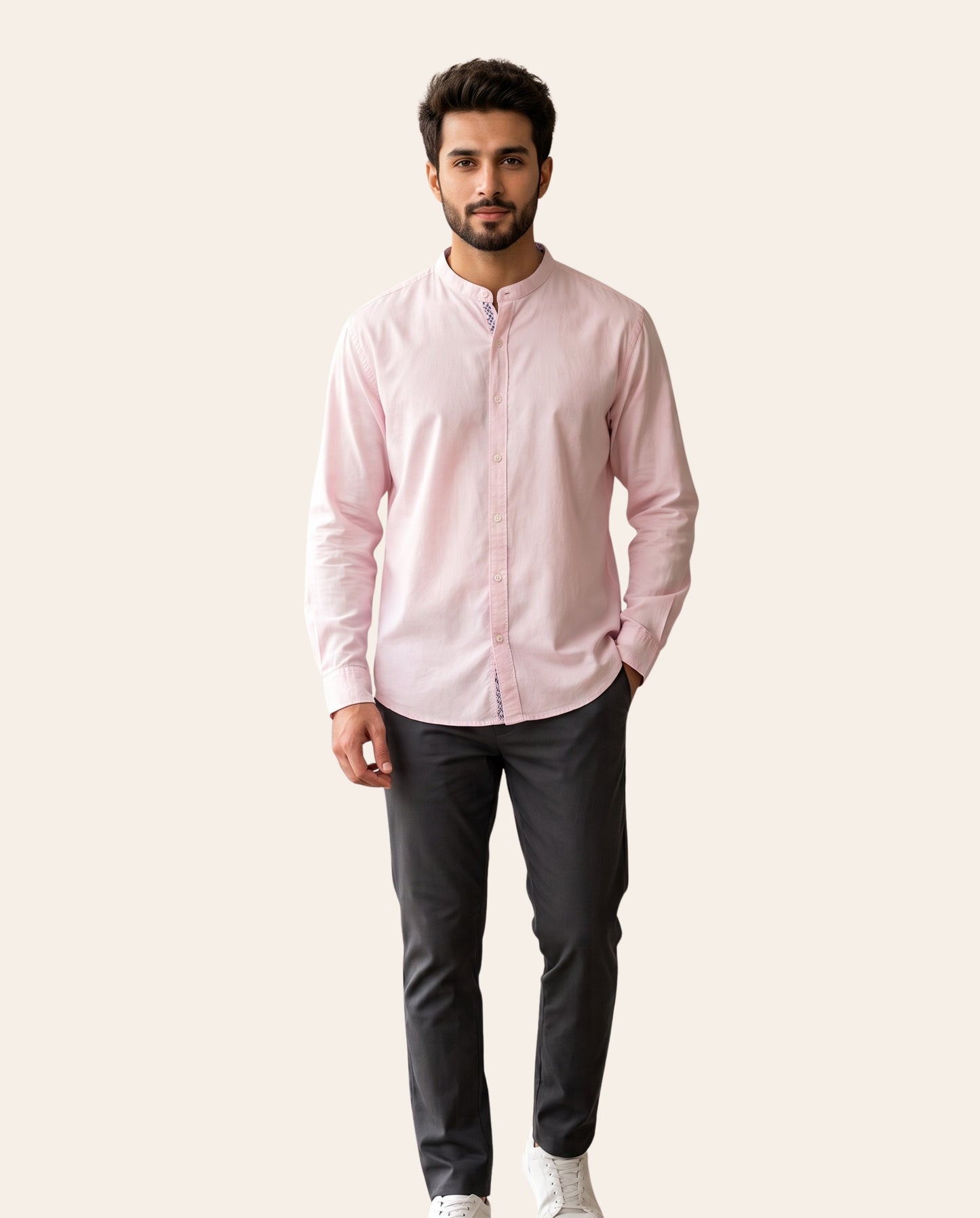 Light Pink Dress Shirt – Classic Fit Formal Long Sleeve Button-Down Shirt