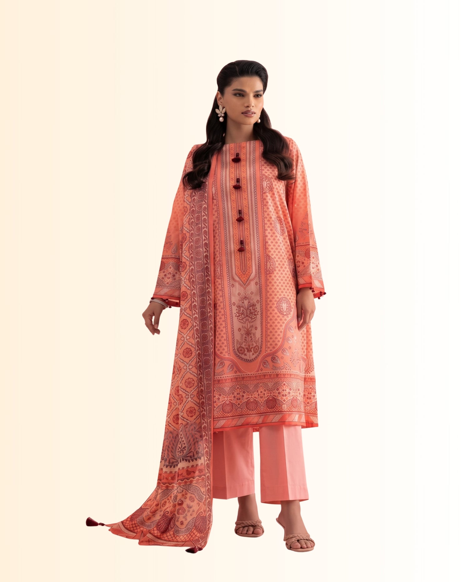 Nishat 2 Piece Unstitched  – Digital Printed Shirt & Lawn Dupatta for Women