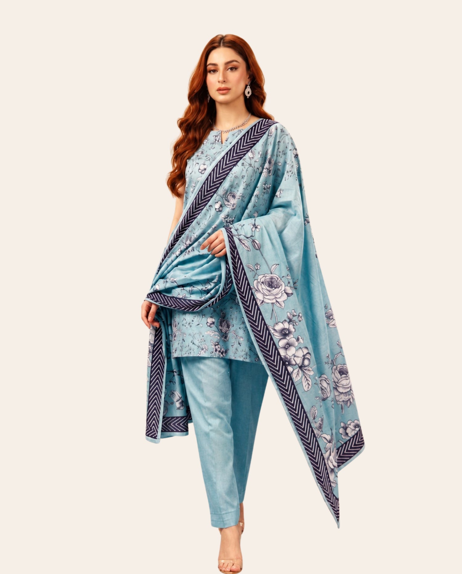 Regalia Textiles Salina Dobby 3 Piece Unstitched Printed Suit – Premium Summer Collection