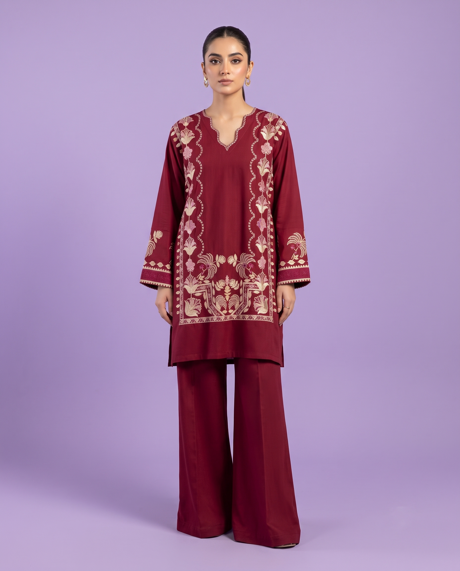 Ethnc Luxury 2 Piece Embroidered Stitched Suit – Premium Ready-to-Wear