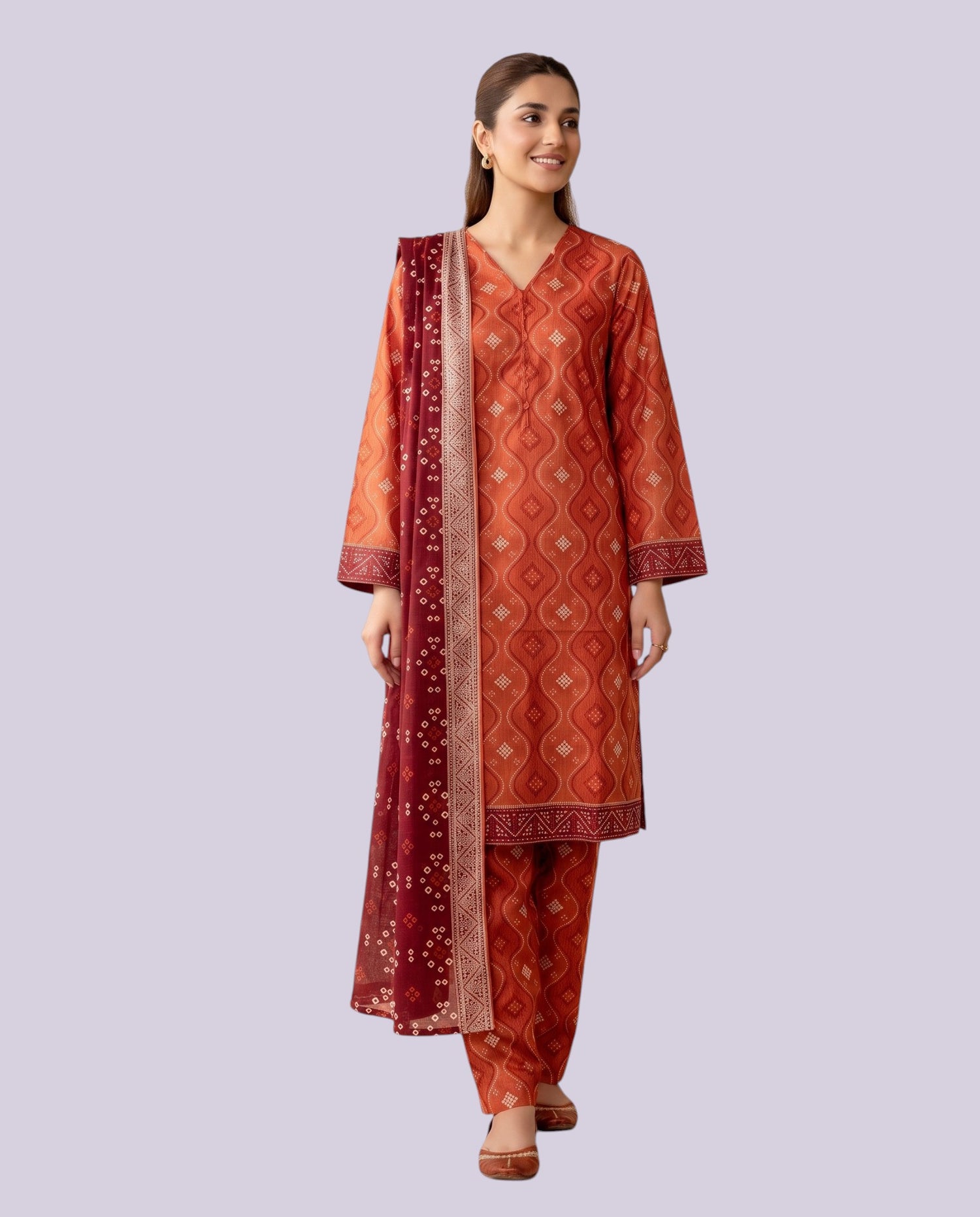 Tawakkal Women's 3 Piece Stitched Printed Suit – Premium Ready-to-Wear Collection