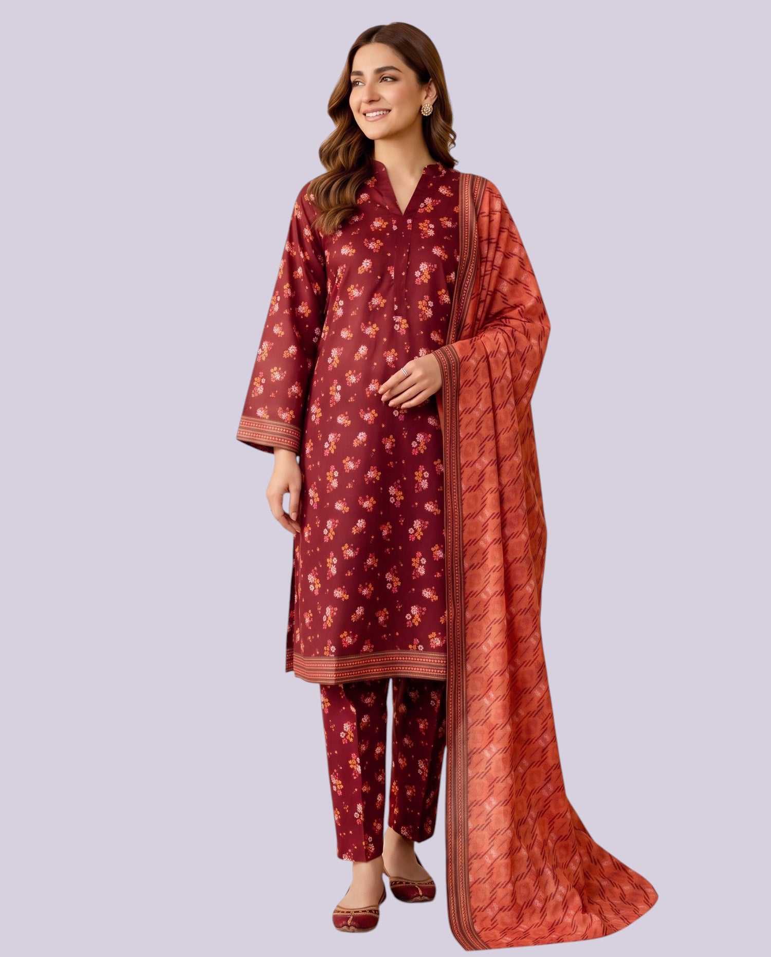 Tawakkal Women's 3 Piece Stitched Printed Suit – Premium Ready-to-Wear Collection