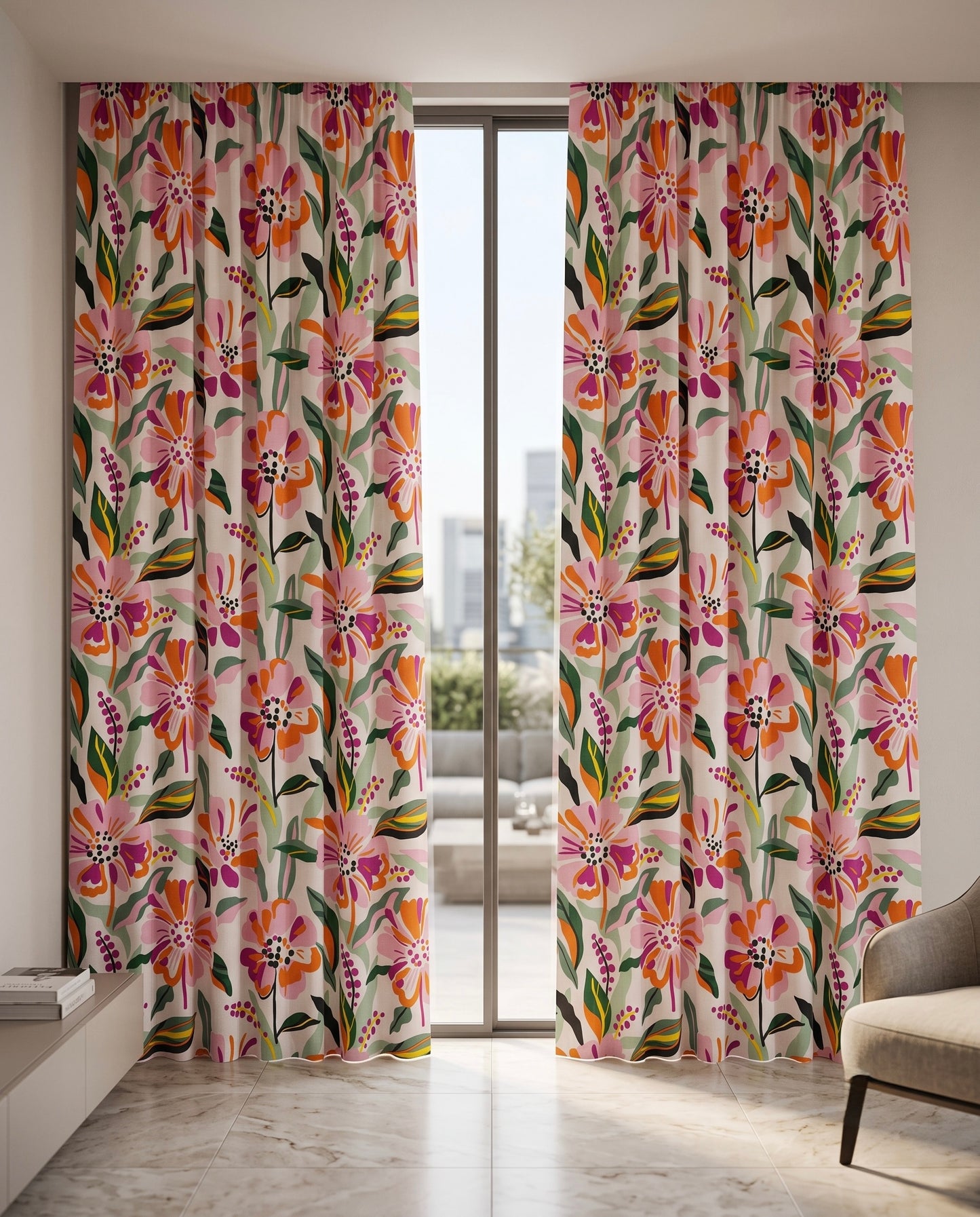 Premium Digital Printed Curtain – Ready-to-Hang Eyelet Curtain Panel