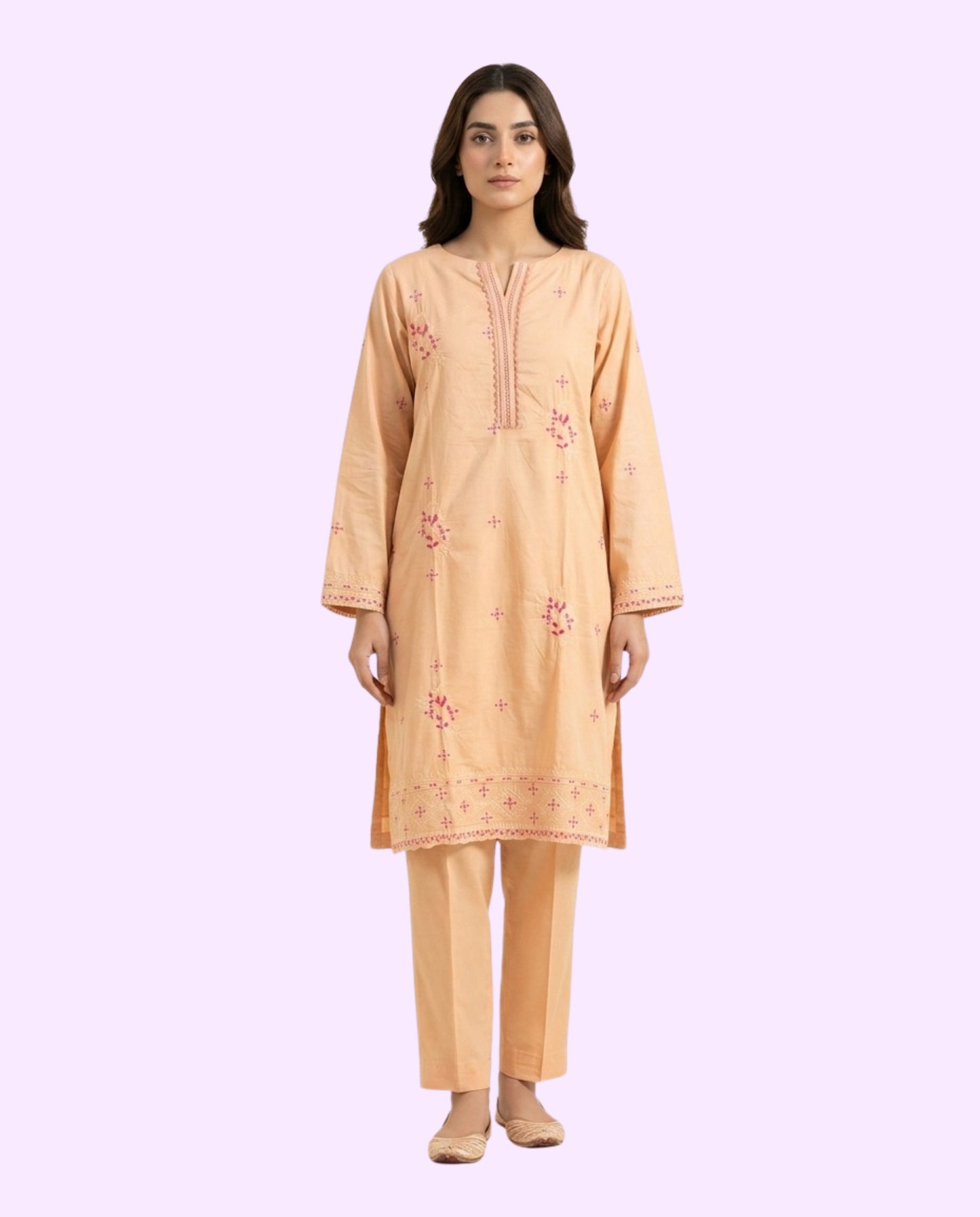 Ethnc Luxury 2 Piece Embroidered Stitched Suit – Premium Ready-to-Wear
