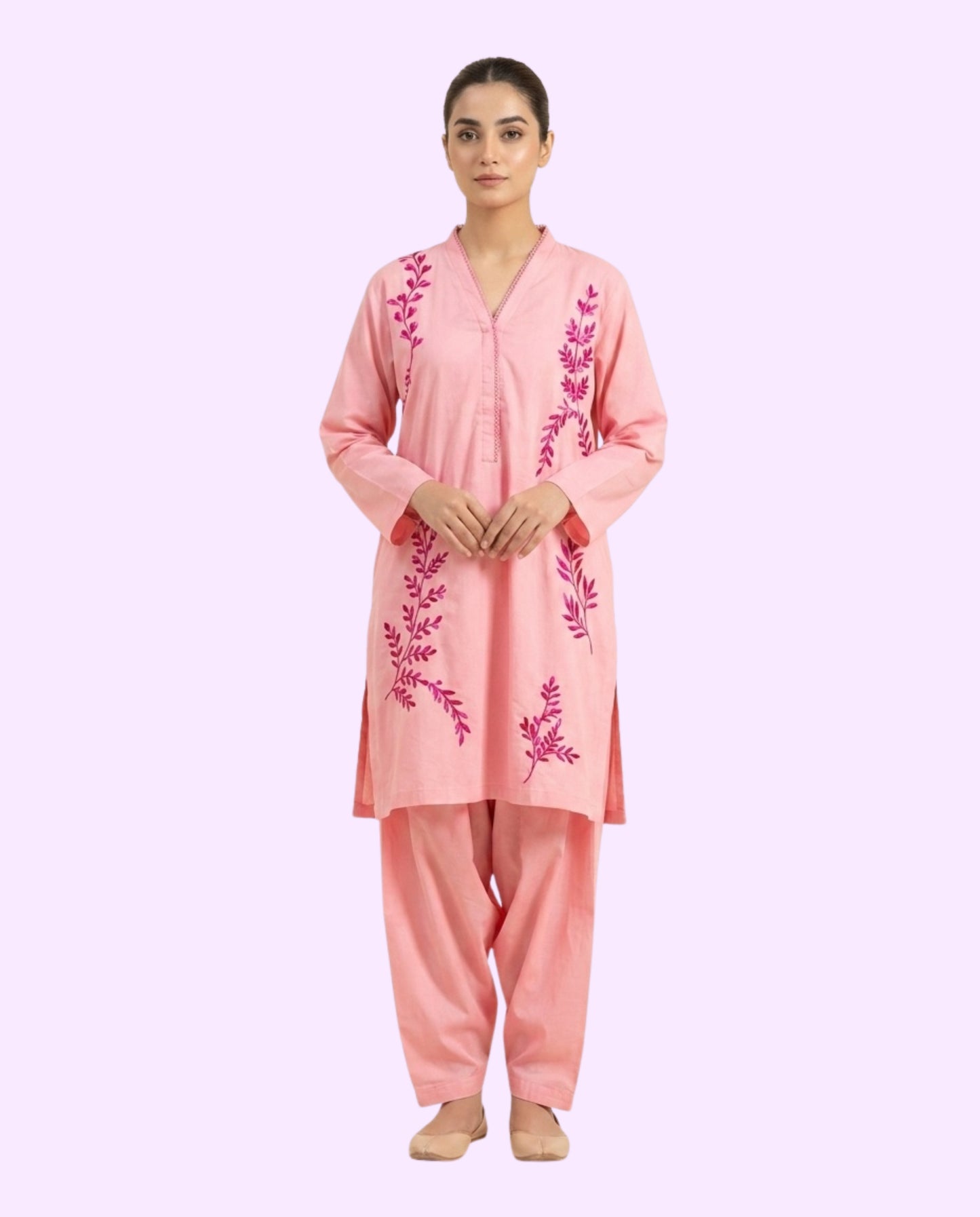 Ethnc Luxury 2 Piece Embroidered Stitched Suit – Premium Ready-to-Wear