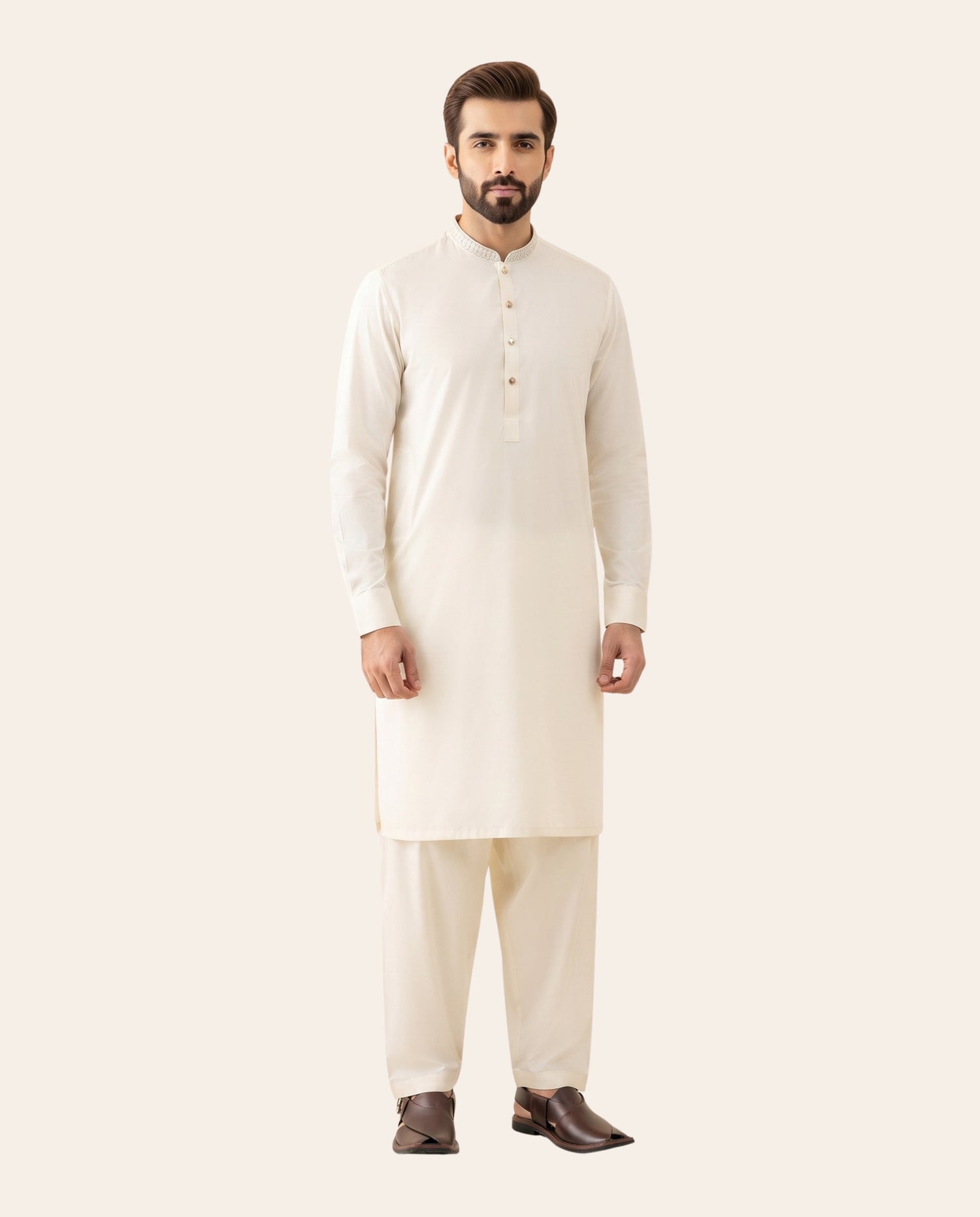 Firdous Men's Stitched Shalwar Kameez – Premium Wash & Wear Suit