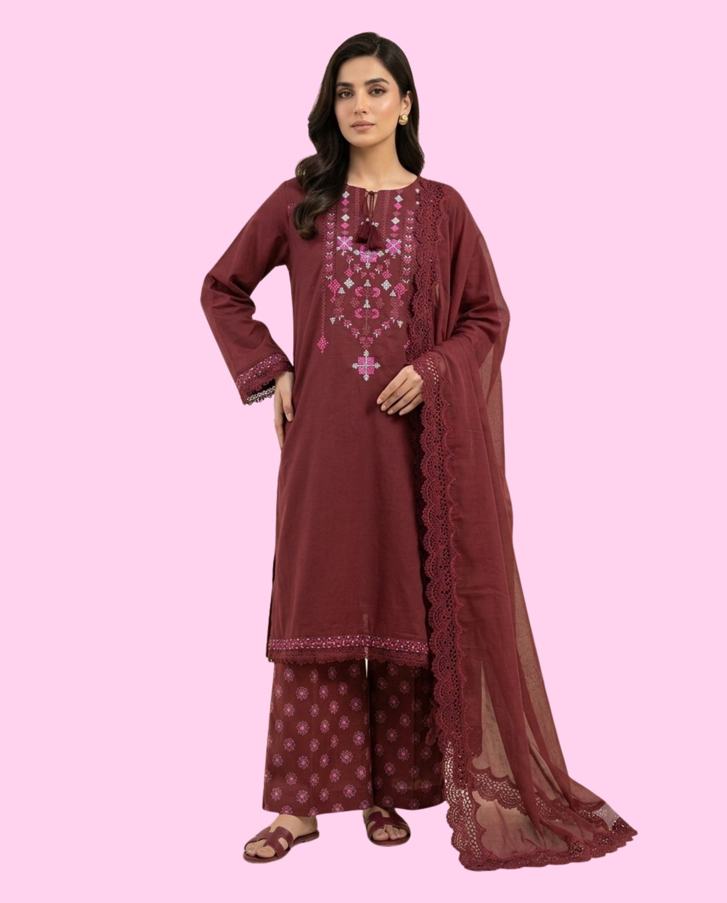J. 3 Piece Embroidered Stitched Suit for Women | Premium Ready-to-Wear
