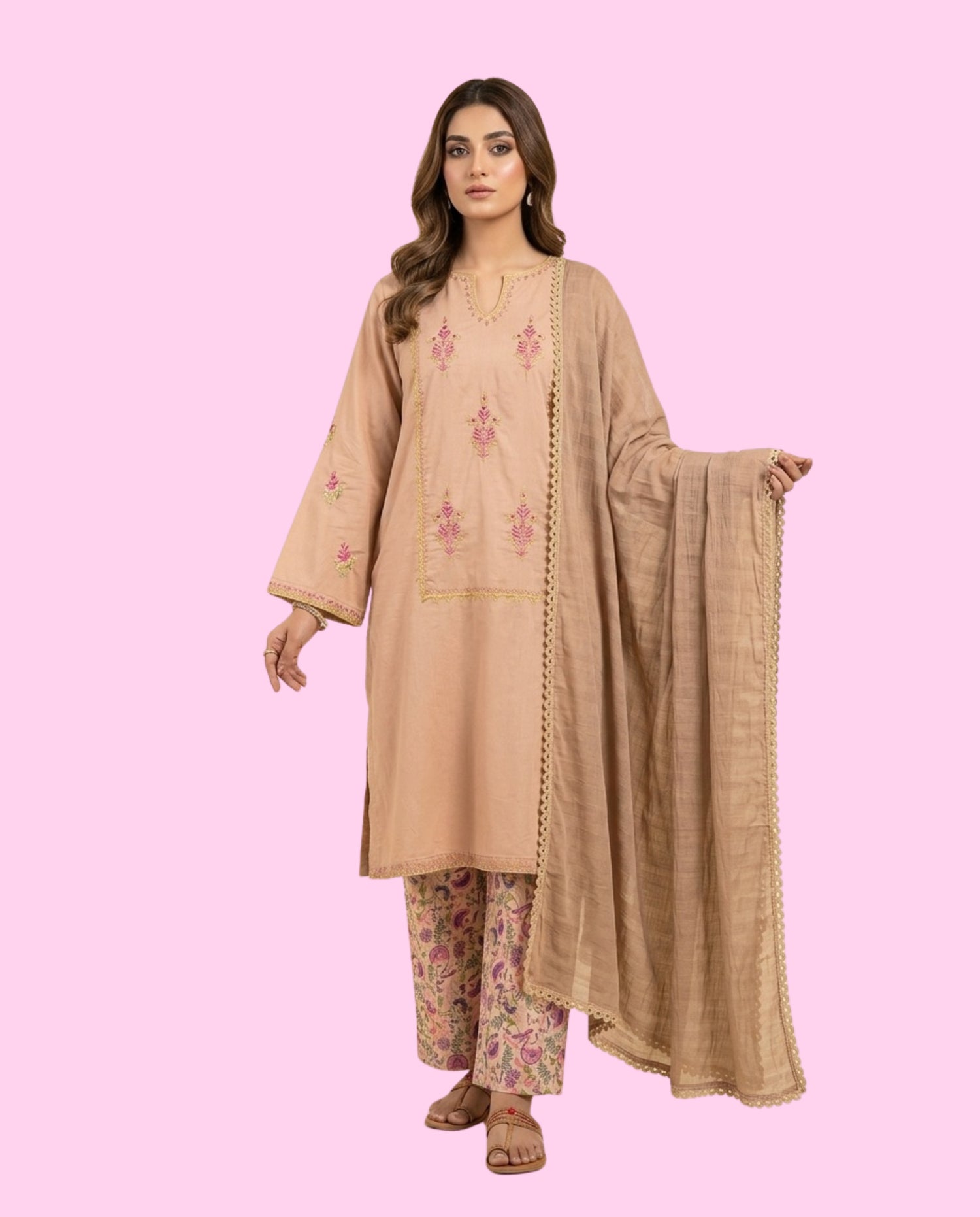 J. 3 Piece Embroidered Stitched Suit for Women | Premium Ready-to-Wear