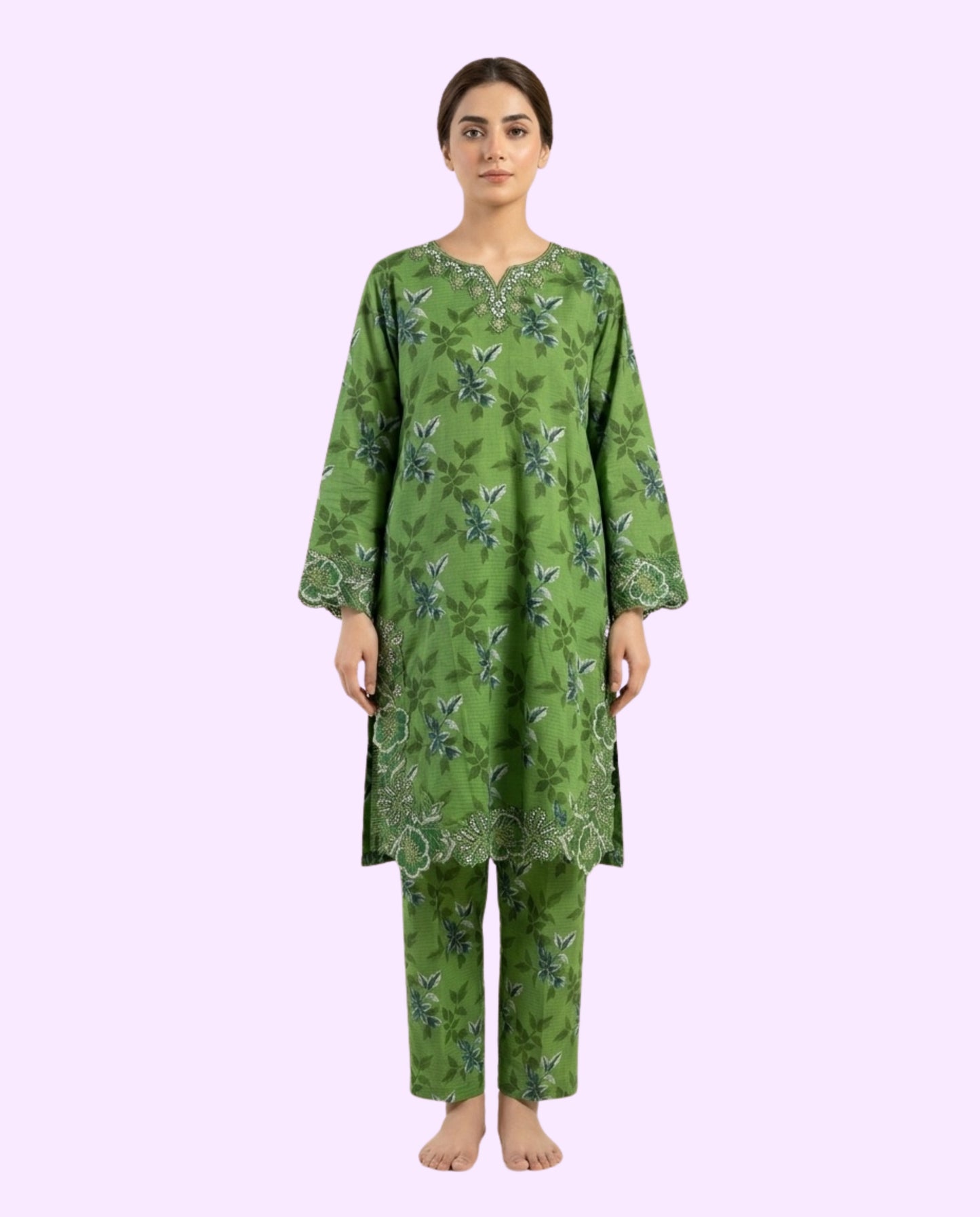 Khaadi Luxury 2 Piece Stitched Embroidered Suit