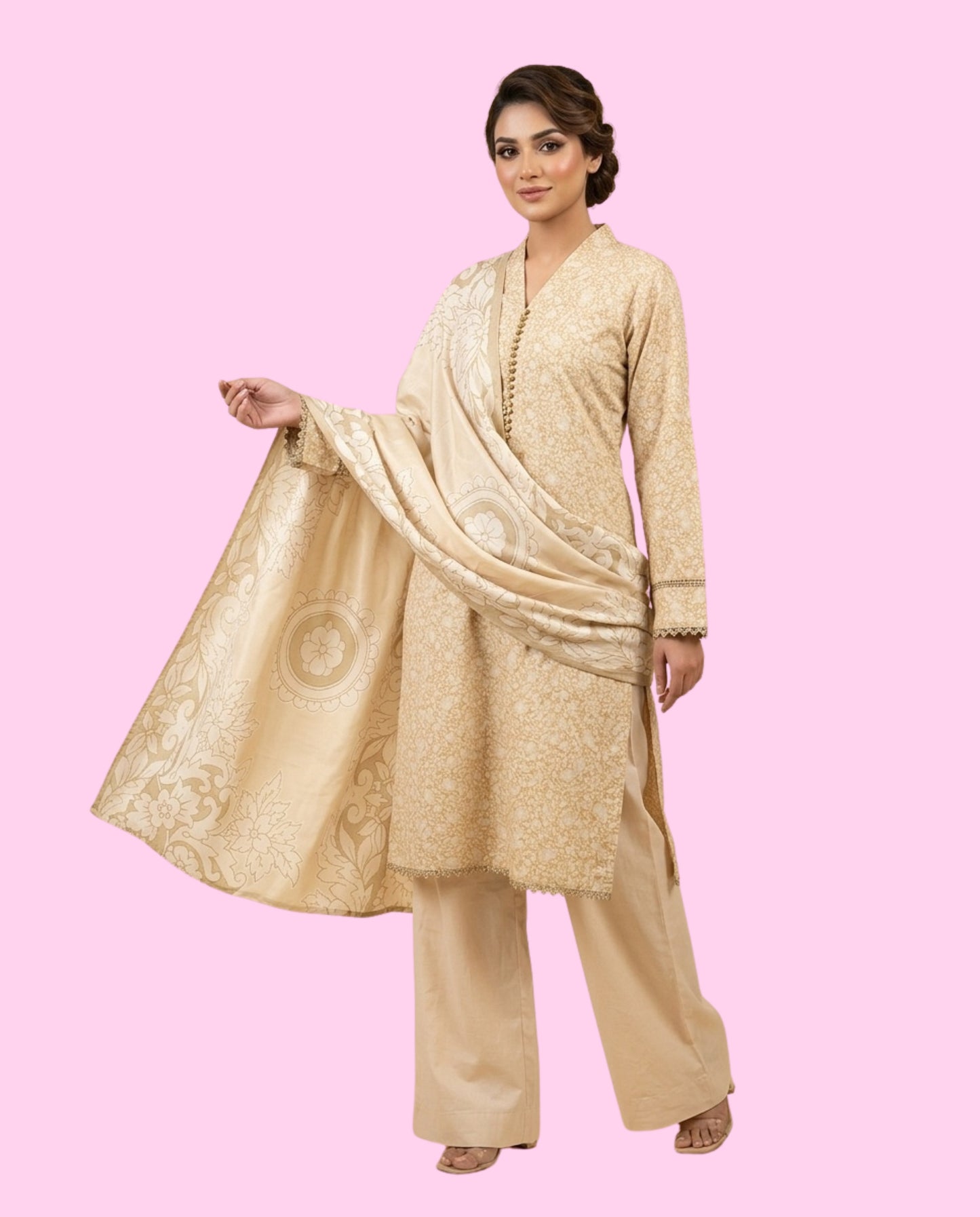 Nishat 3 Piece Light Embroidered Stitched Suit for Women | Premium Ready-to-Wear