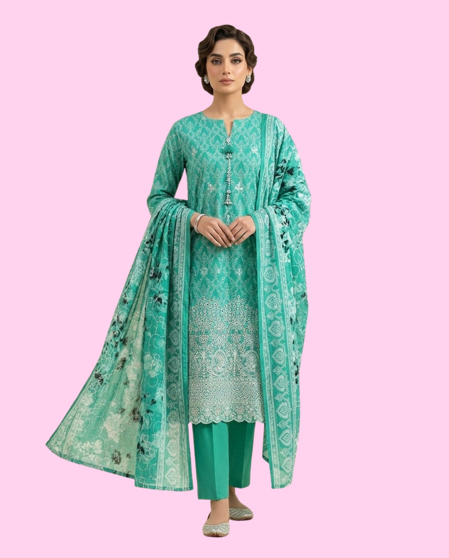 Regalia 3 Piece Embroidered Stitched Suit for Women | Premium Ready-to-Wear