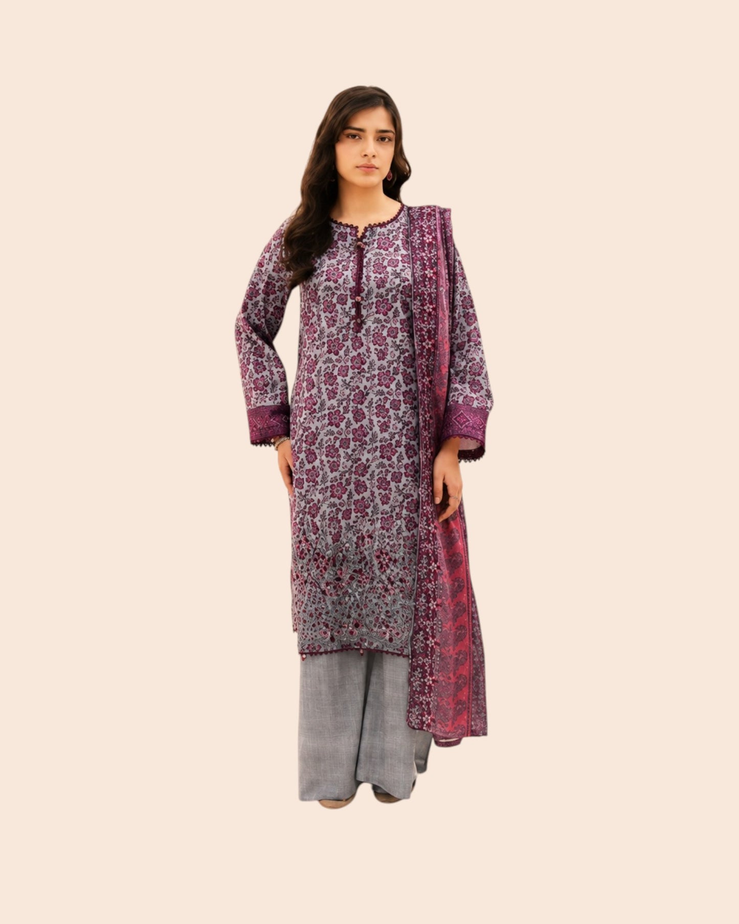 Zesh Luxury 3 Piece Embroidered Lawn Unstitched Suit
