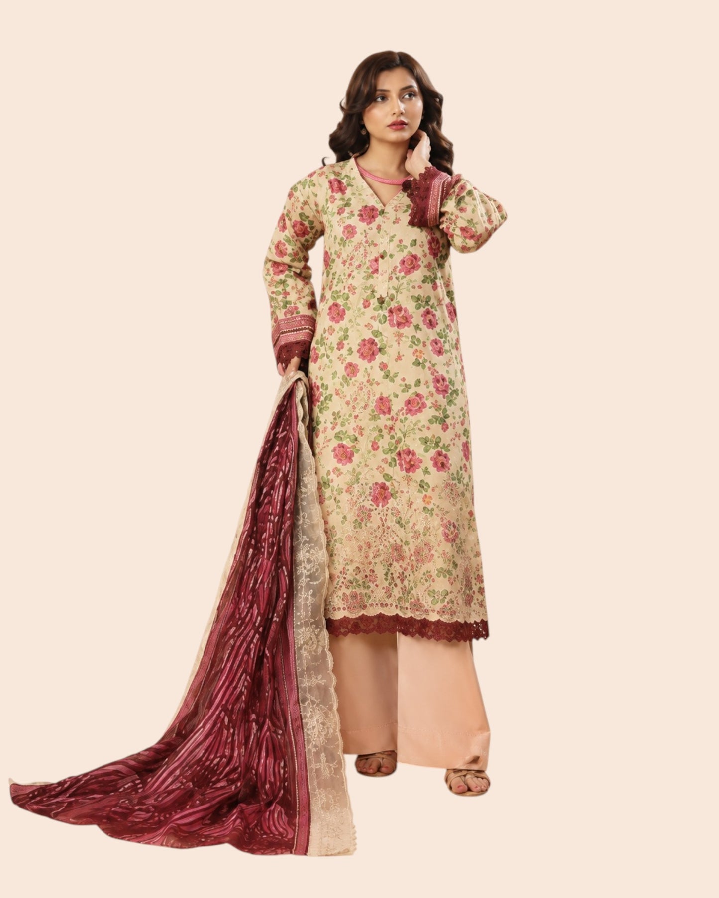 Zesh Luxury 3 Piece Embroidered Lawn Unstitched Suit