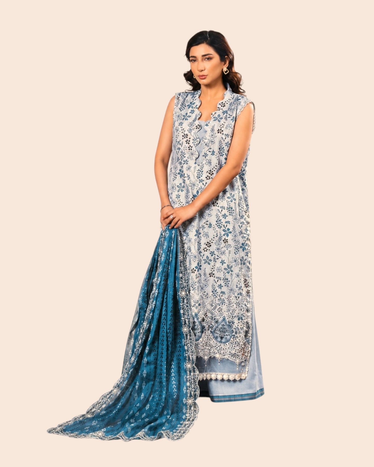 Zesh Luxury 3 Piece Embroidered Lawn Unstitched Suit
