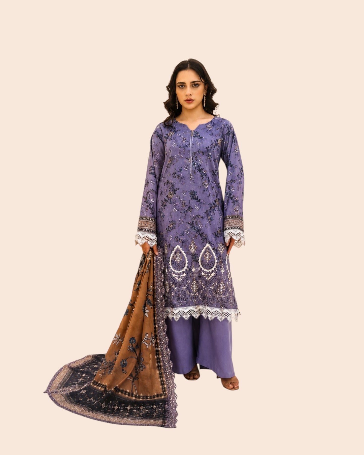 Zesh Luxury 3 Piece Embroidered Lawn Unstitched Suit